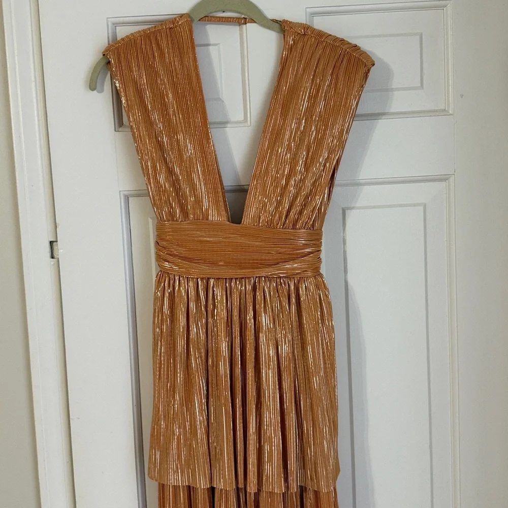 Sabina Musayev Ophelia Plissé Lurex Midi Dress - Picture 5 of 8